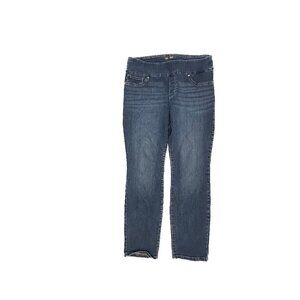 Lee Slim Fit Slim Leg Mid Rise Pull On Women's size 16 Dark Blue Denim jeans